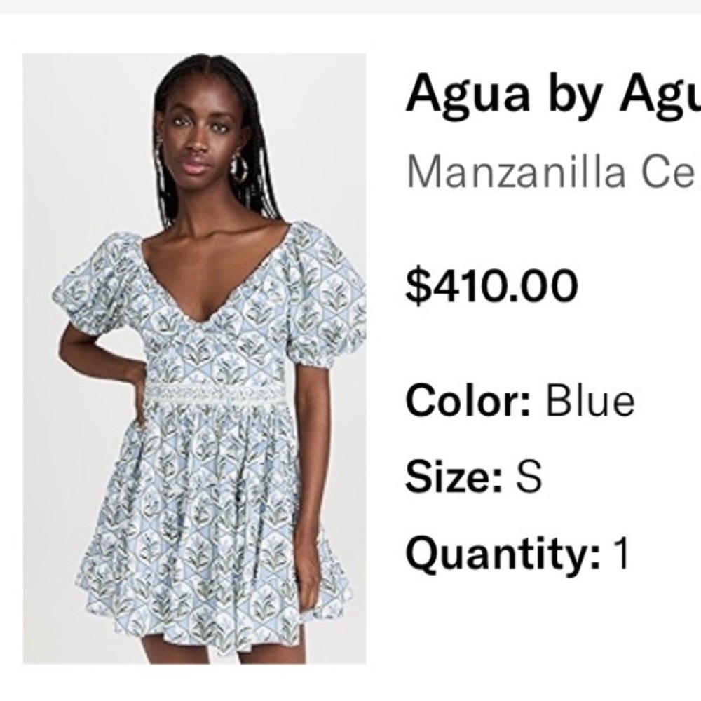 Agua Bendita Manzanilla Celeste Mini Dress